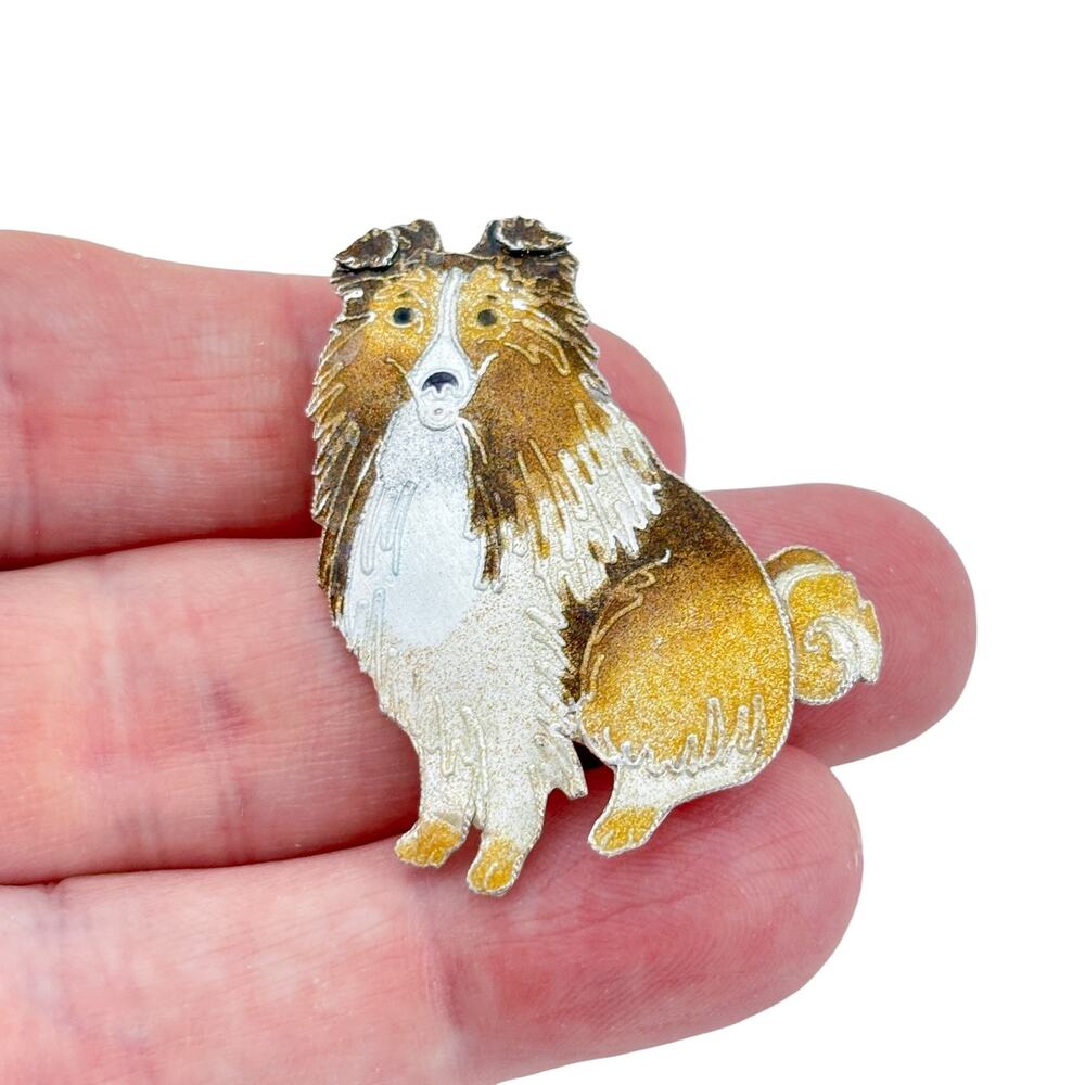 Vintage Sterling Silver 925 Shetland Sheepdog Brooch